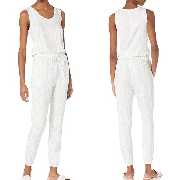 🆕 Daily Ritual Supersoft Terry Sleeveless Scoopneck Jumpsuit Snakeskin Print - Picture 2 of 12